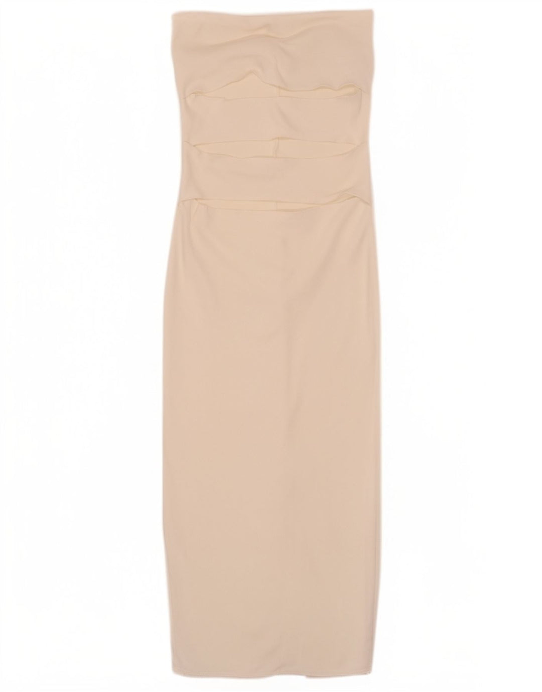 Vestido feminino sem alças Zara Reino Unido 14 viscose branca média