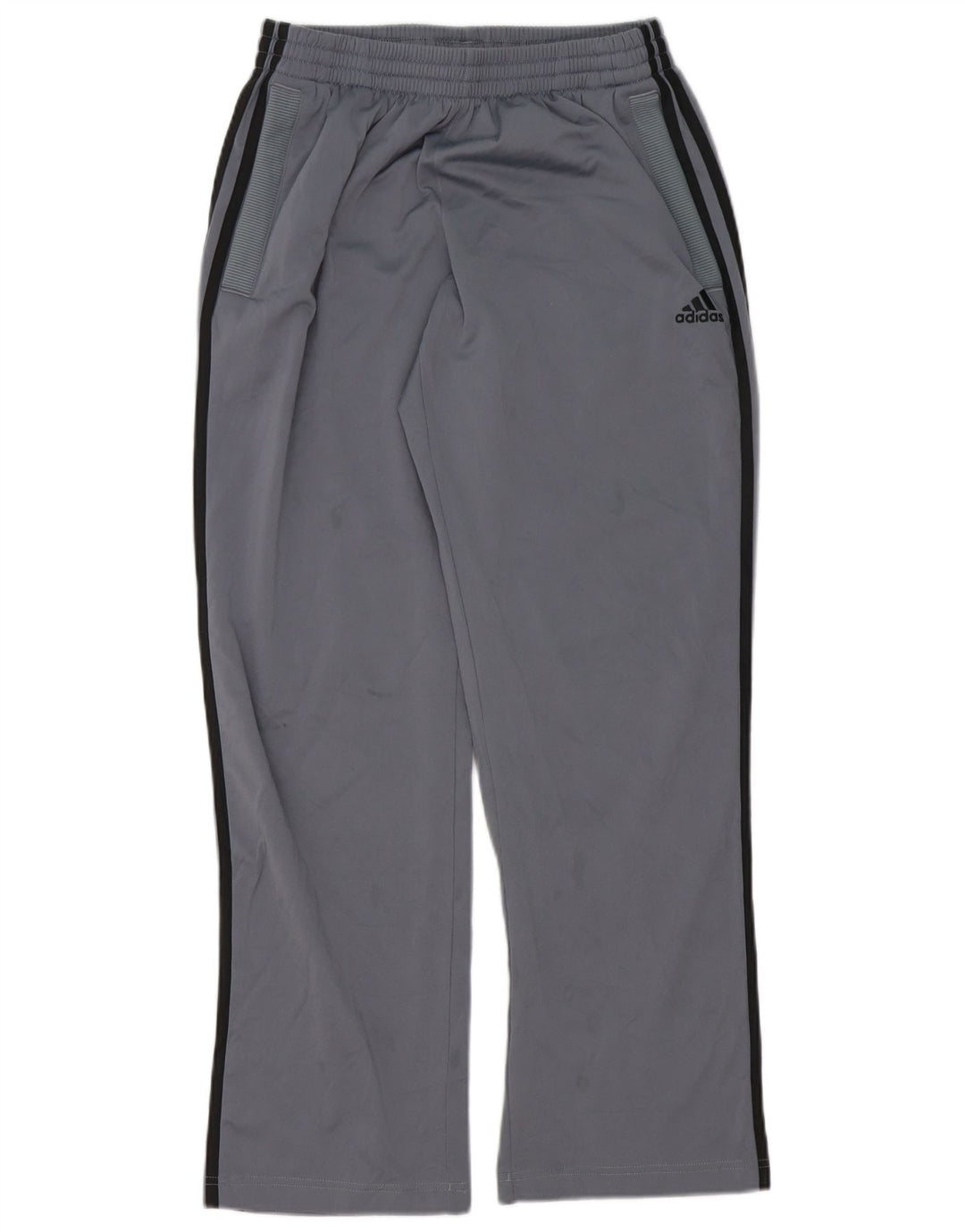 Calça de treino masculina Adidas pequena cinza poliéster