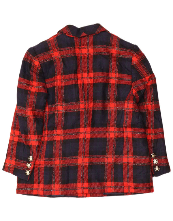 Jaqueta blazer feminina Graziella com 2 botões Reino Unido 16 xadrez vermelho grande