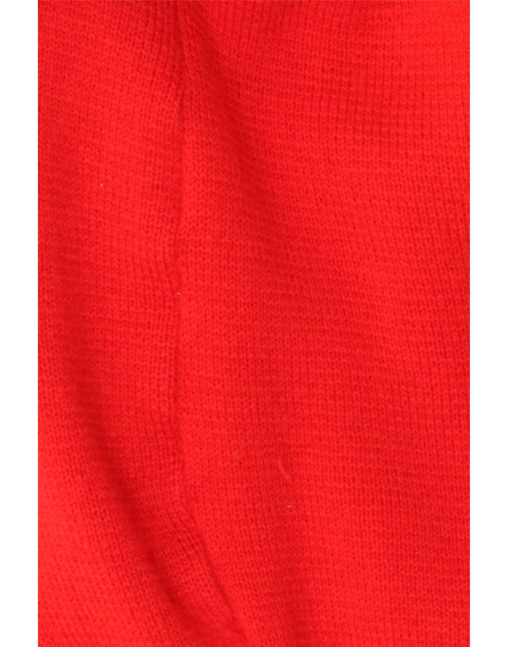 Suéter cardigã masculino vintage médio lã vermelha retrô