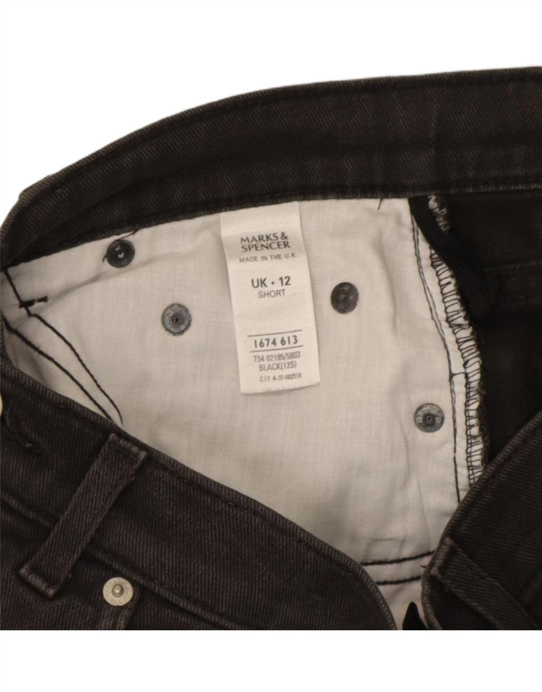 Calça jeans reta feminina Marks & Spencer UK 12 médio W28 L25 preta