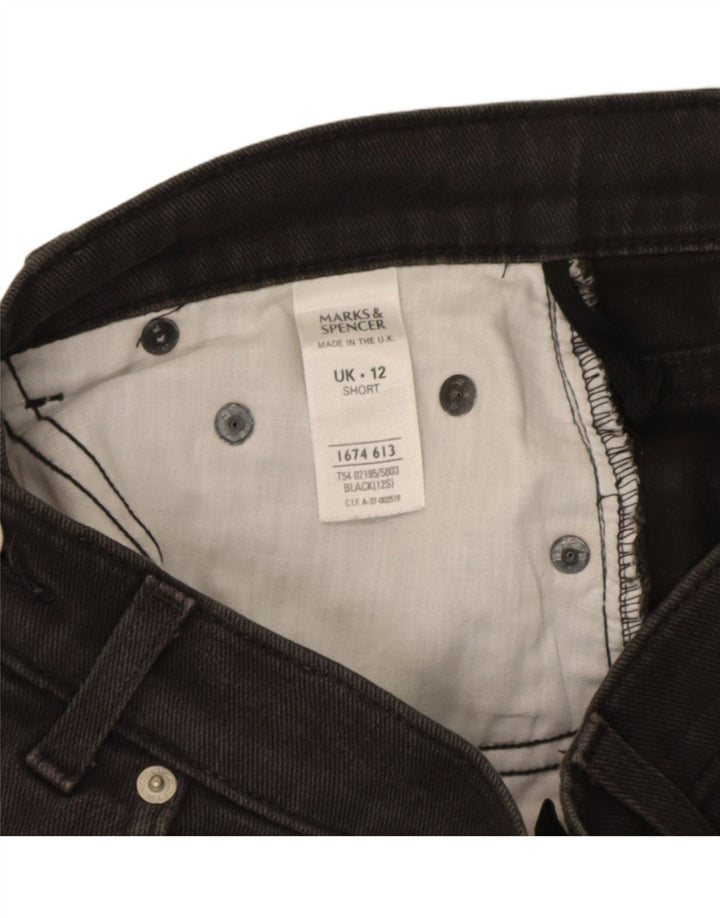 Calça jeans reta feminina Marks & Spencer UK 12 médio W28 L25 preta