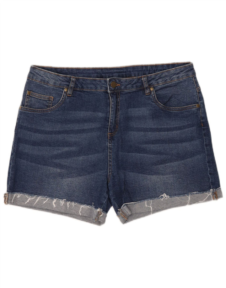 ANIMAL Shorts jeans feminino Reino Unido 16 grande W34 algodão azul