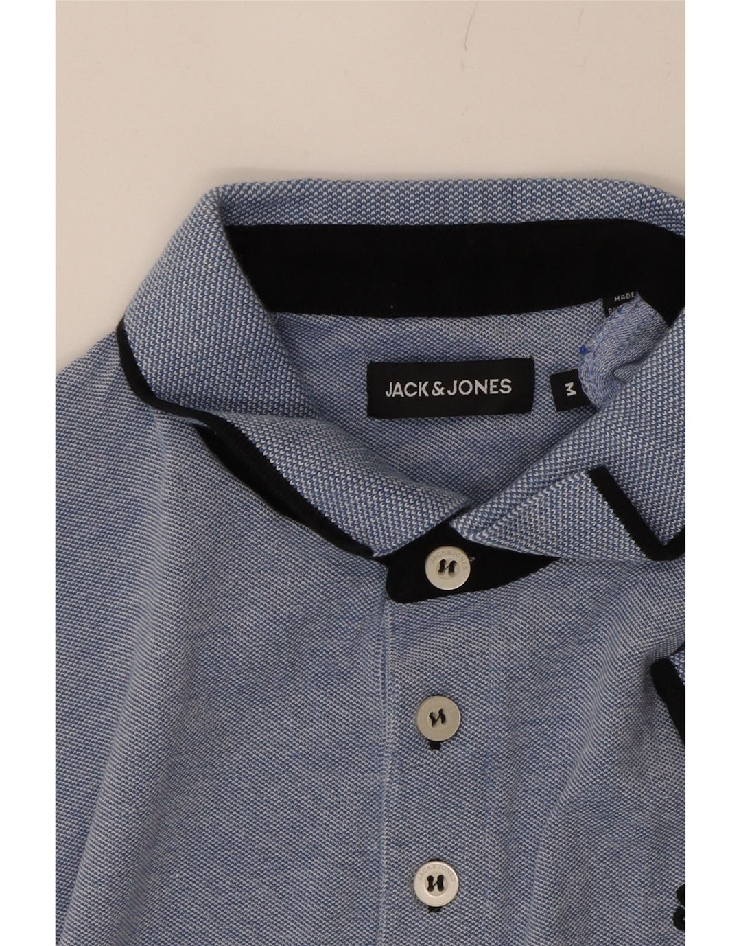 JACK & JONES Mens Polo Shirt Medium Blue Cotton Vintage Jack & Jones and Second-Hand Jack & Jones from Messina Hembry 