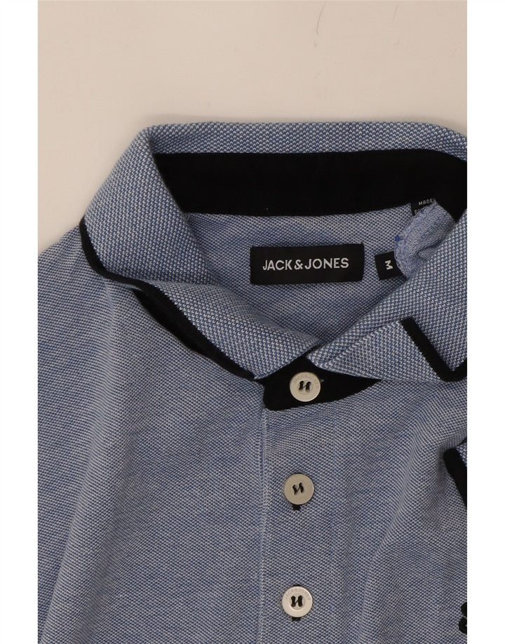 JACK & JONES Mens Polo Shirt Medium Blue Cotton Vintage Jack & Jones and Second-Hand Jack & Jones from Messina Hembry 