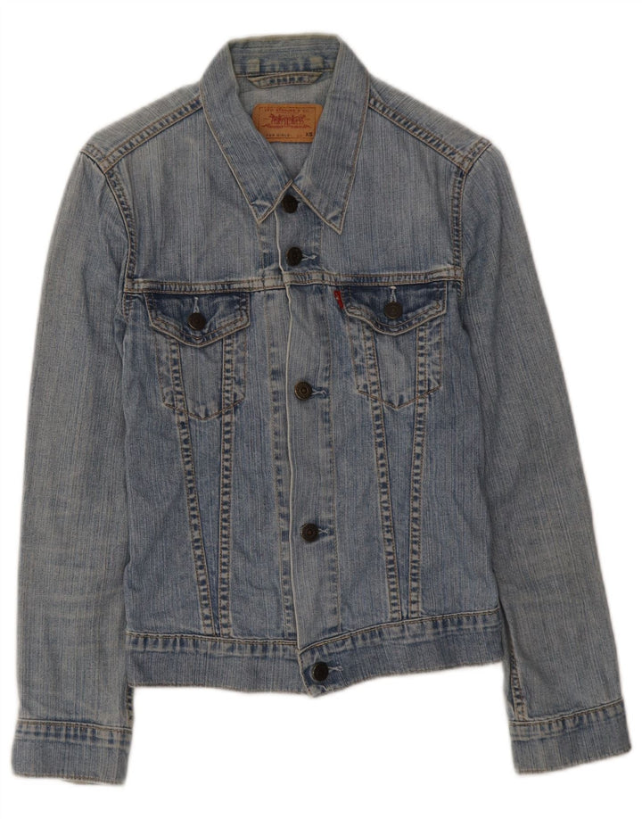 Jaqueta jeans feminina Levi's 7-8 anos XS azul algodão