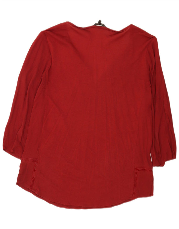 Túnica feminina Massimo Dutti manga 3/4 Reino Unido 14 viscose média Borgonha