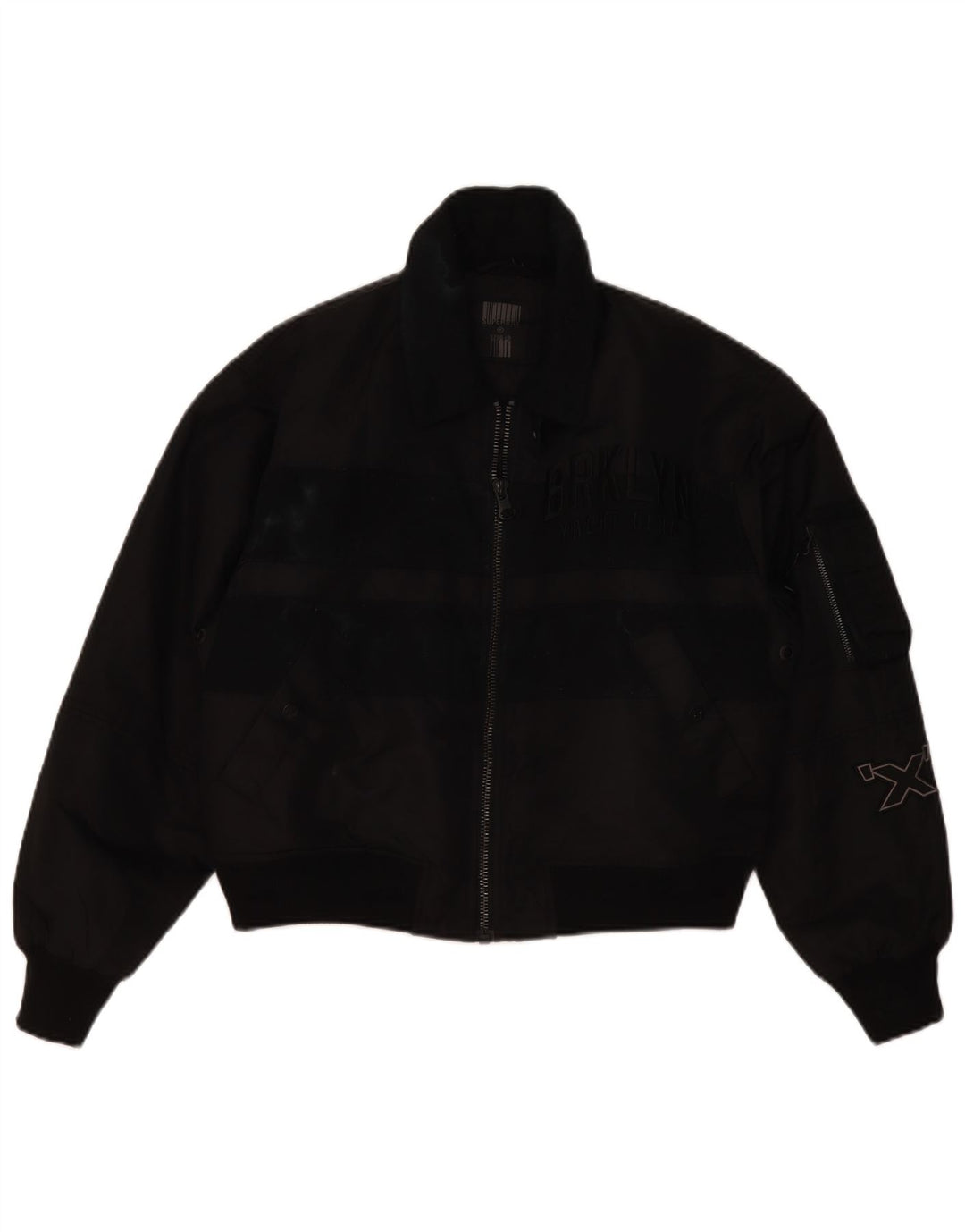 Superdry Womens Crop Oversized Bomber Jacket UK 10 Small  Black