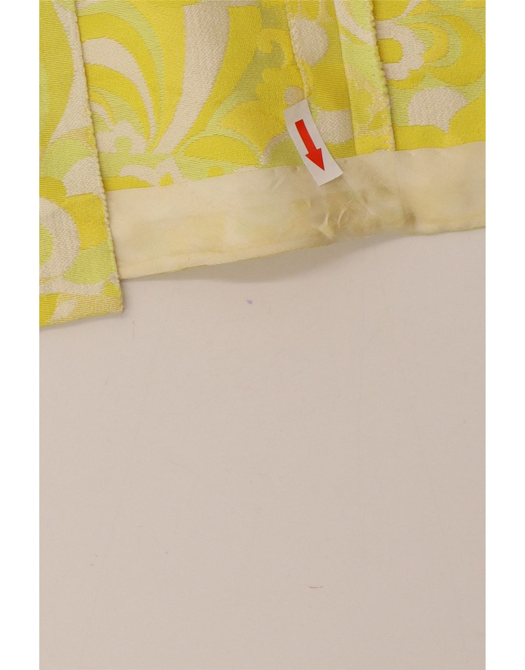 Saia reta feminina vintage W30 floral amarelo médio