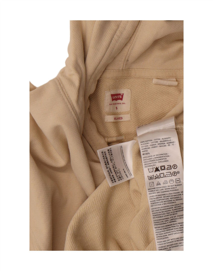 LEVI'S Mens Relaxed Fit Hoodie Jumper Small Beige Cotton Vintage Levi's and Second-Hand Levi's from Messina Hembry 