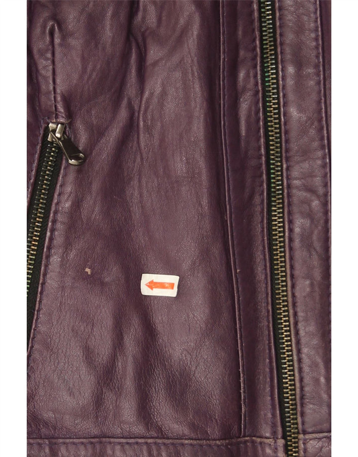 Jaqueta feminina de couro Rinascimento UK 14 grande couro roxo