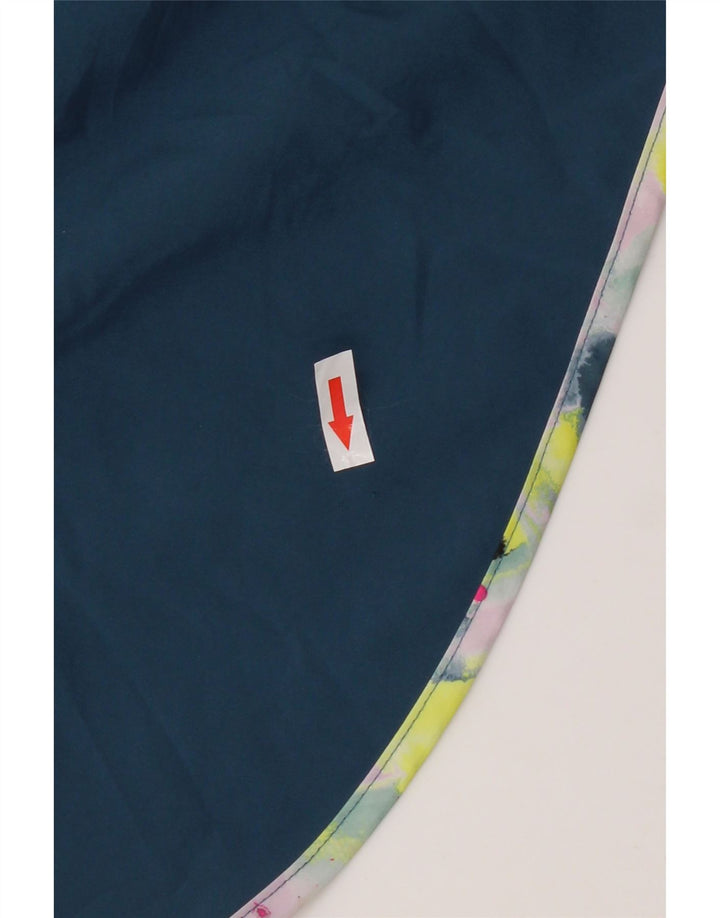 Shorts esportivos gráficos femininos New Balance UK 14 poliéster azul médio