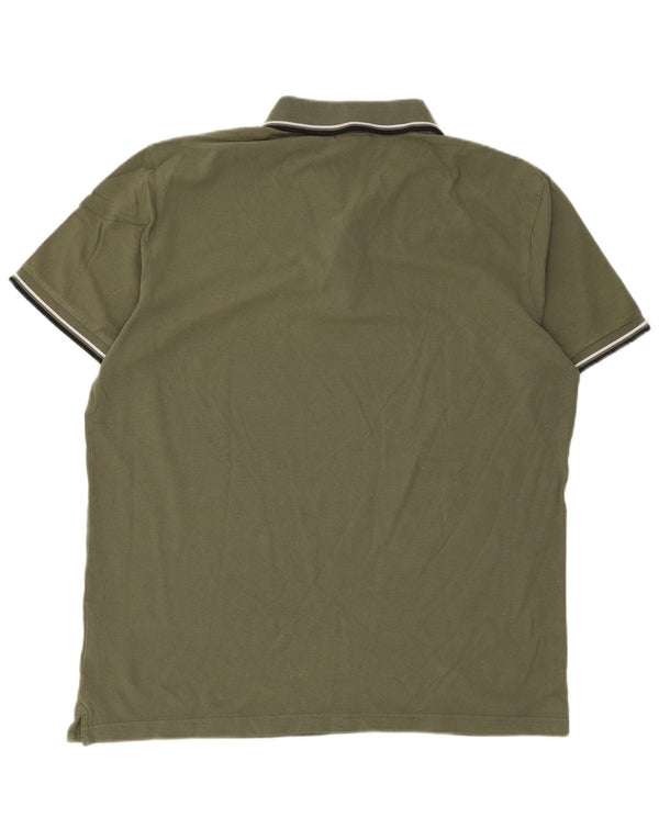 Camisa polo masculina Diadora 2XL algodão listrado cáqui