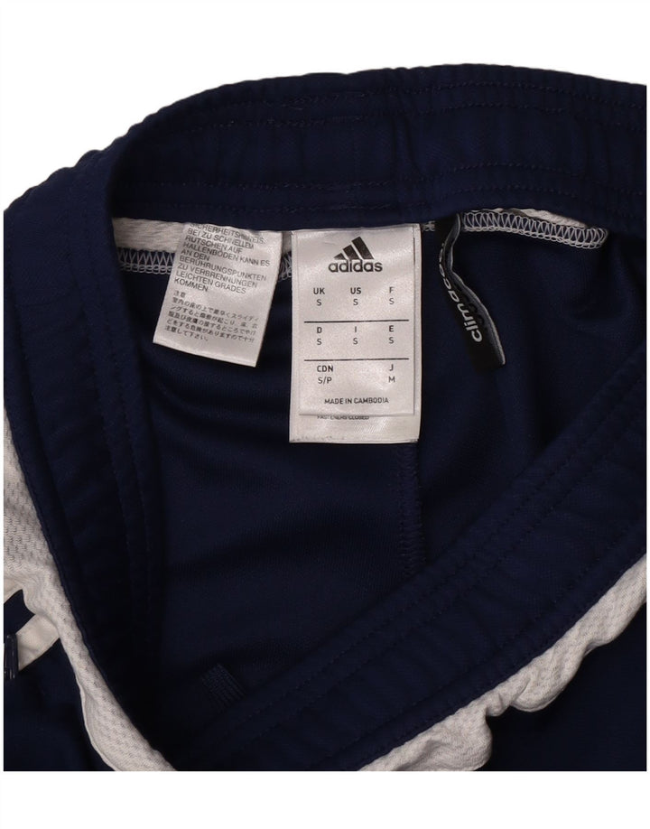 Calça de treino masculina Adidas pequena azul marinho poliéster esportiva