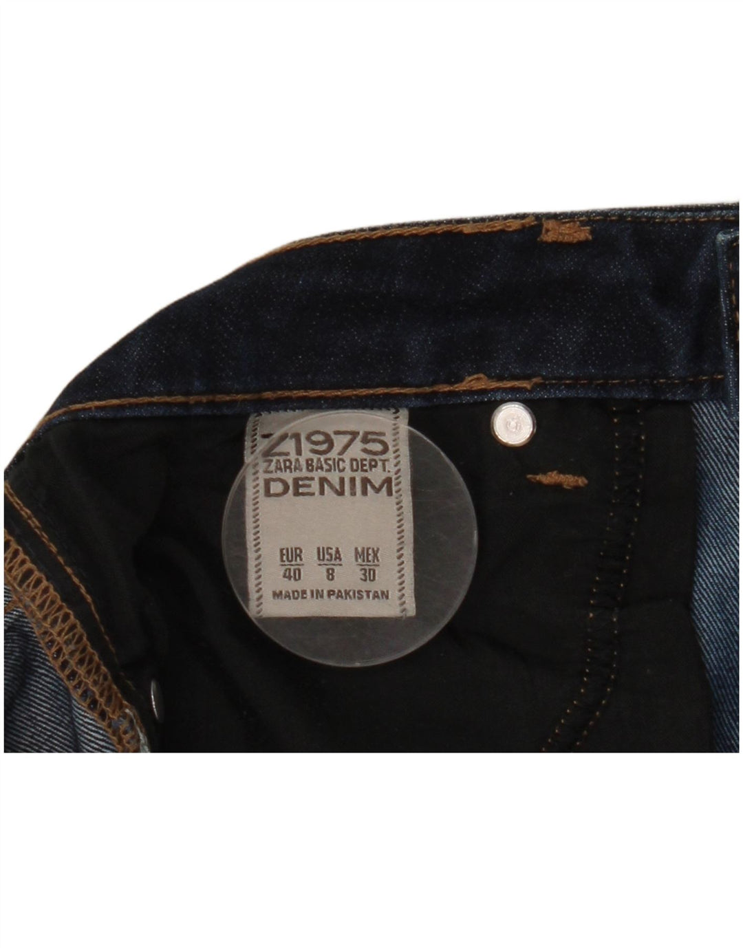 ZARA Calça Jeans Skinny Feminina Cintura Média EU 40 Médio W30 L30 Azul Marinho