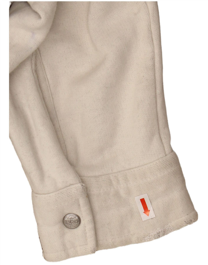 Jaqueta bomber gráfica masculina VINTAGE UK 44 2XL lã listrada bege