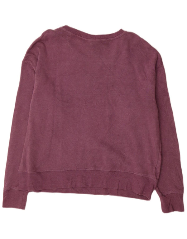 Reebok feminino gráfico oversized moletom jumper UK 18 XL algodão roxo
