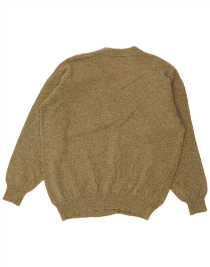 Suéter Cardigan Masculino Vintage XL Lã Verde