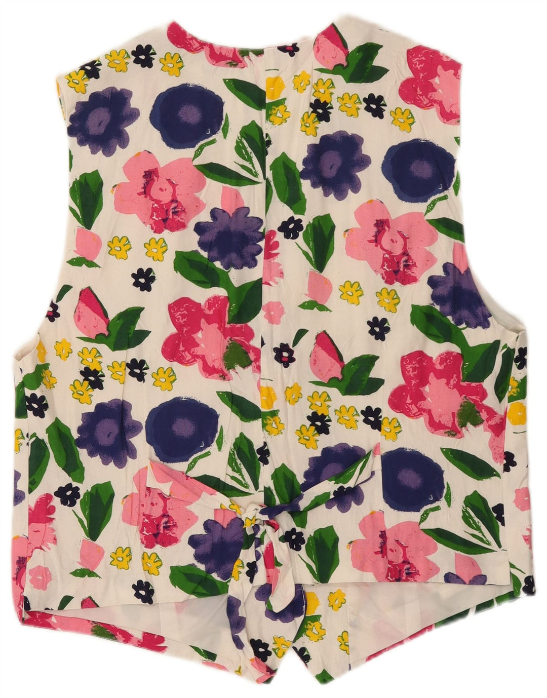 Colete feminino Regina EU 40 médio branco floral viscose