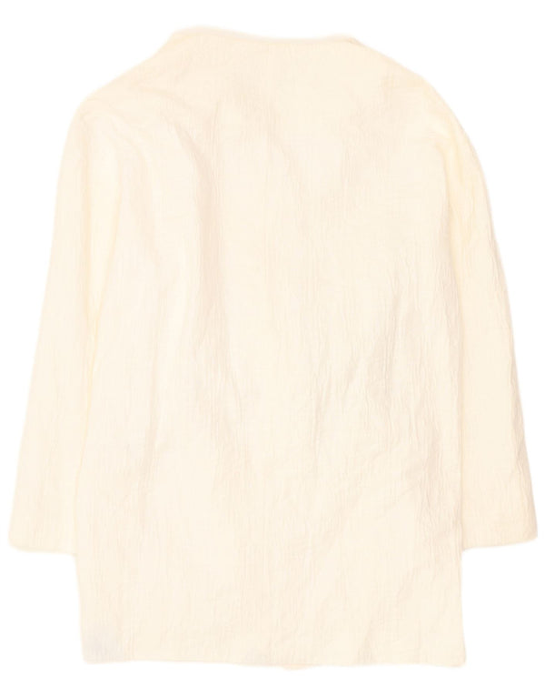 Sobretudo feminino Zara UK 14 médio algodão branco