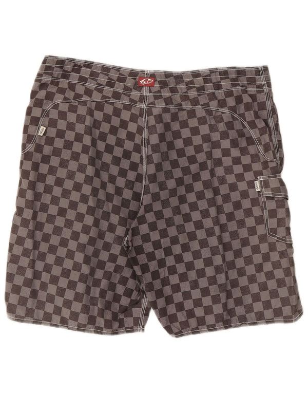 Shorts de natação masculino Vans grande cinza geométrico