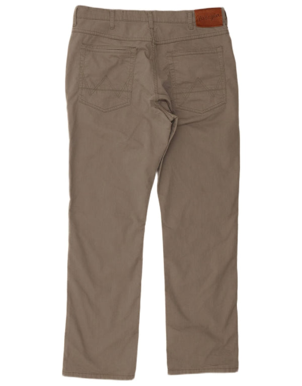 Wrangler Mens Arizona Stretch Calça Casual Reta W34 L30 Algodão Cinza
