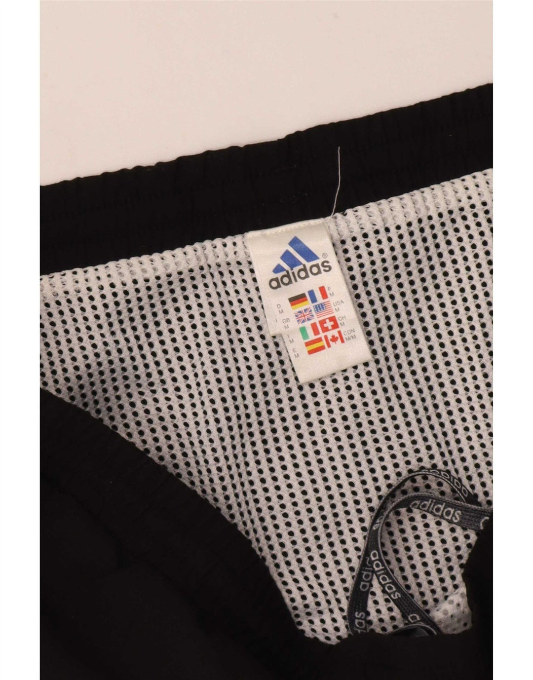 Shorts esportivos masculinos Adidas médio preto colorblock poliéster