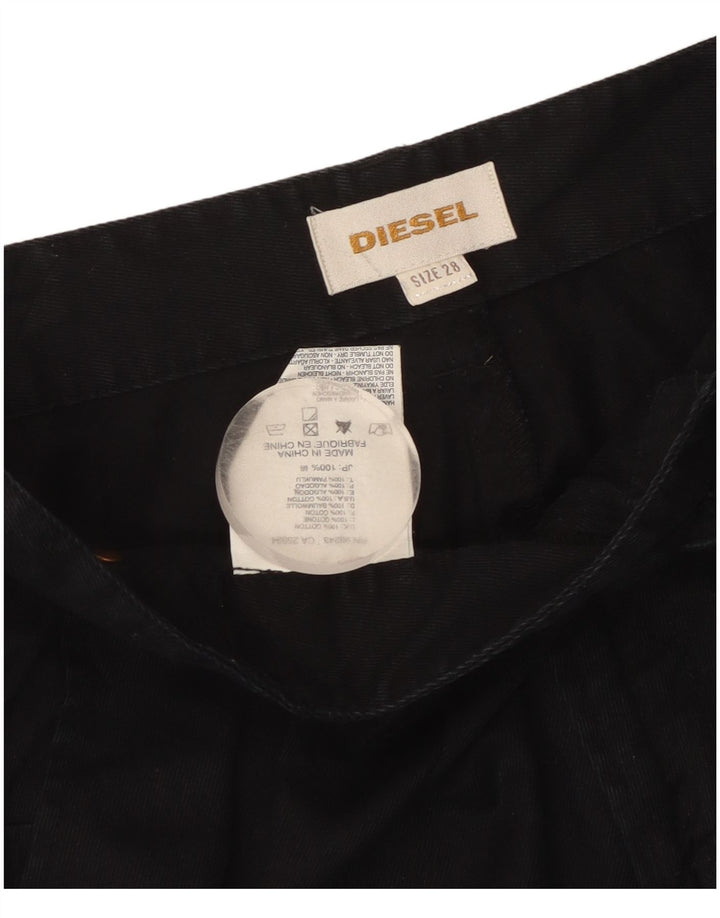 Calças recortadas femininas Diesel W32 L25 algodão preto
