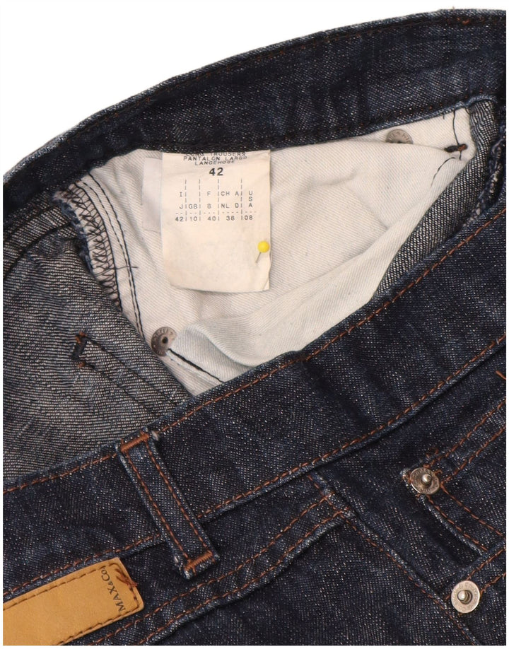 Jeans Bootcut feminino Max & Co. Reino Unido 10 pequeno W28 L32 algodão azul marinho