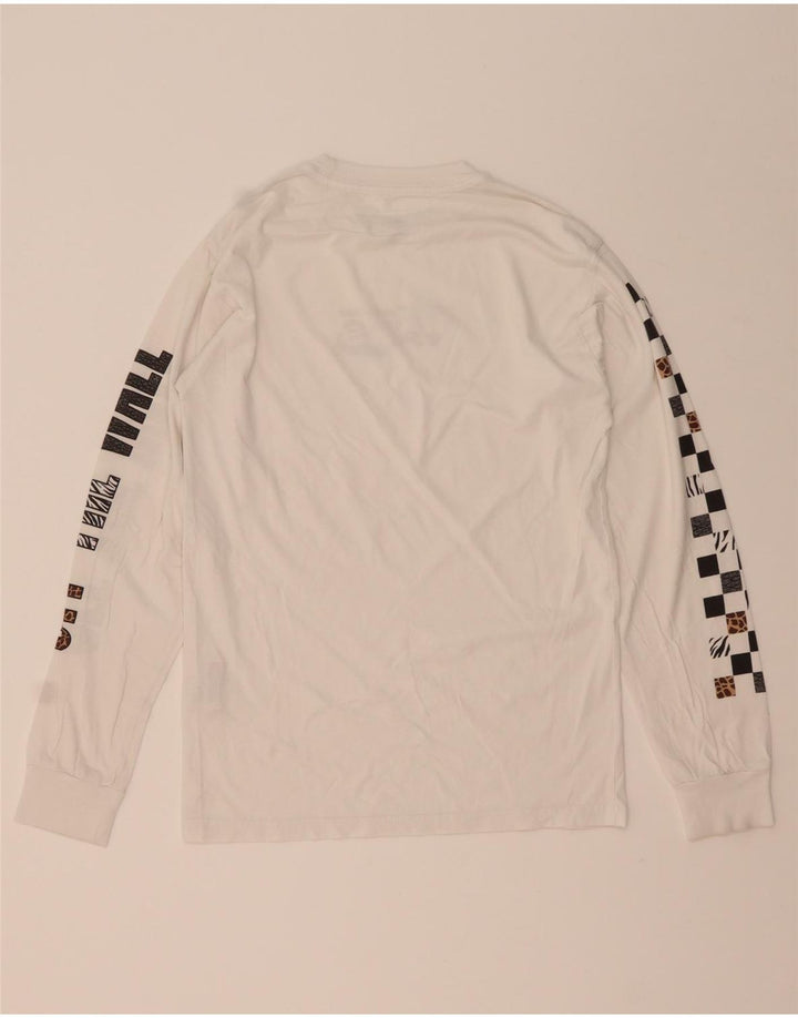 VANS Masculino Classic Fit Graphic Top Manga Longa Pequeno Algodão Branco