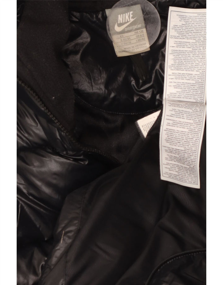 Jaqueta acolchoada com capuz grande NIKE feminina Reino Unido 6/8 XS Preto Nylon
