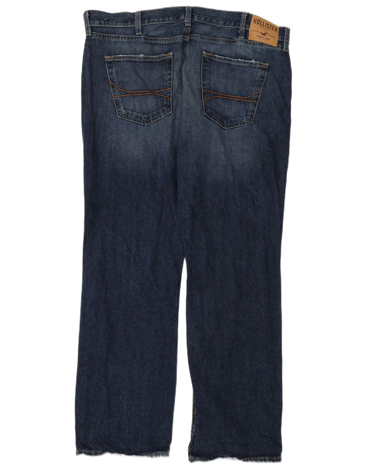 Hollister Mens Bootcut Jeans W38 L30 Azul Marinho Algodão