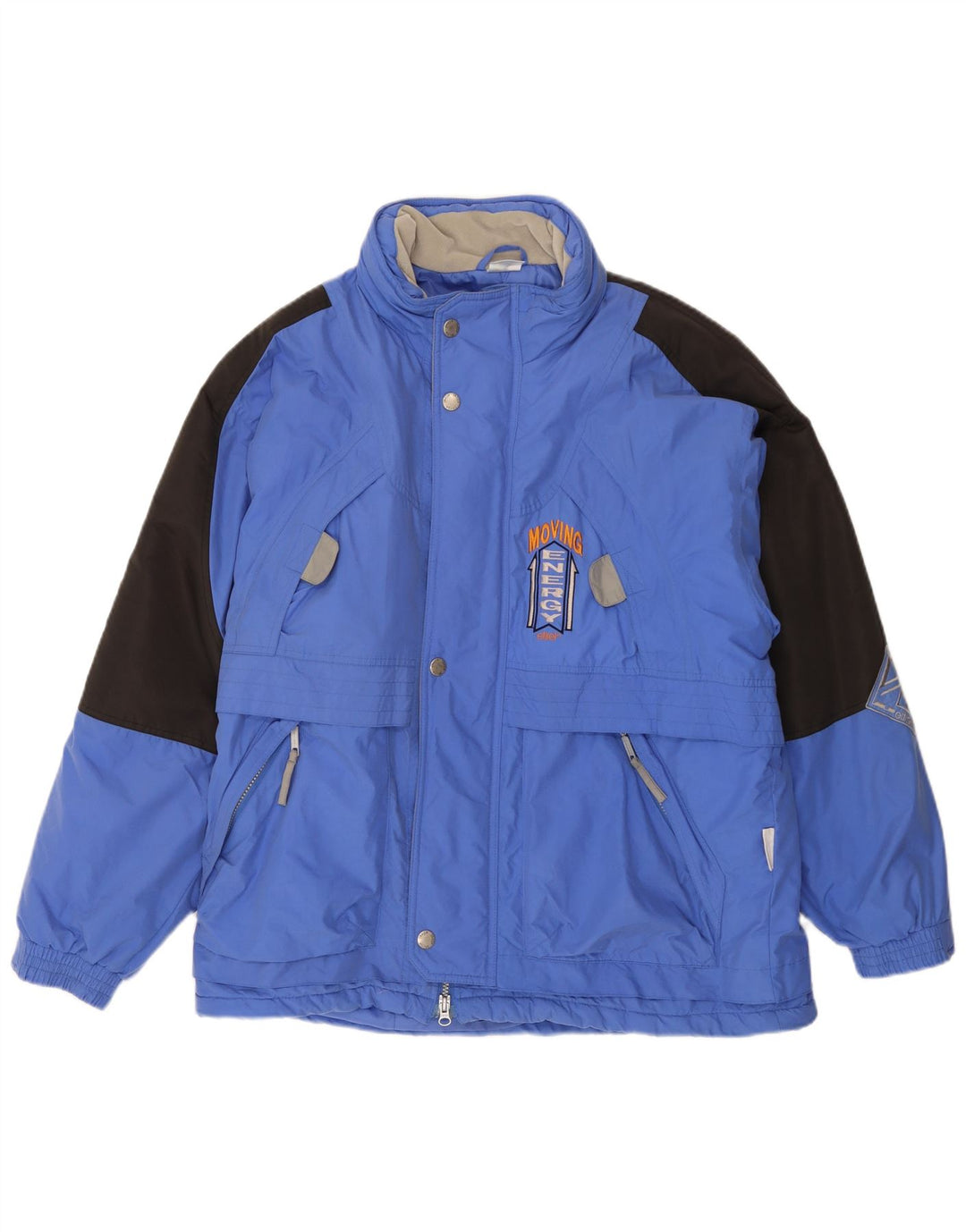 Jaqueta de esqui masculina ETIREL UK 40 grande bloco colorido azul nylon