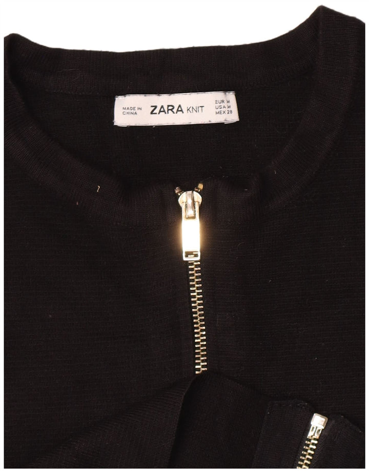 Suéter Zara Feminino Crop Cardigan Reino Unido 12 Médio Preto