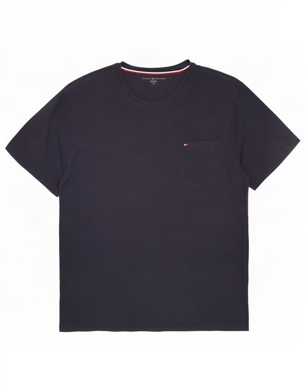 Camiseta masculina Tommy Hilfiger grande algodão azul marinho