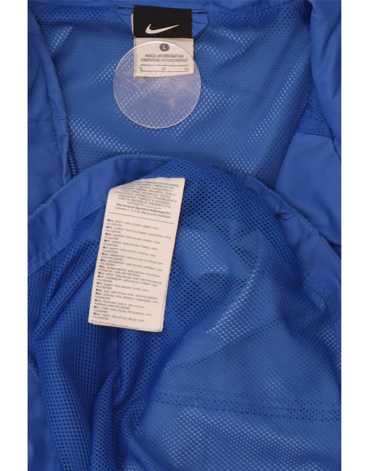 Jaqueta de chuva masculina Nike com capuz UK 40 grande azul nylon