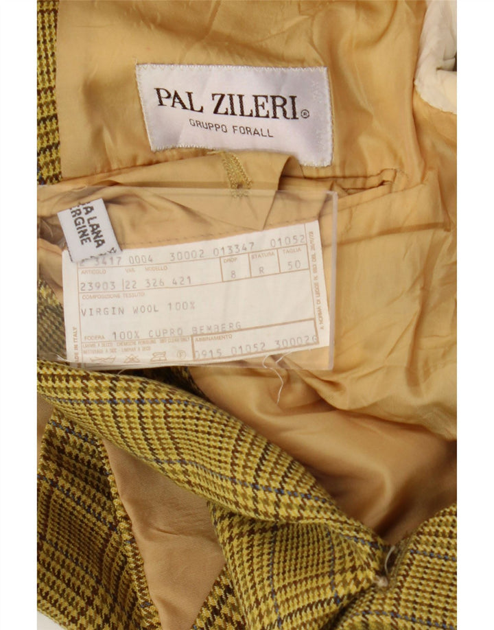 Jaqueta blazer masculina Pal Zileri com 2 botões IT 50 Houndstooth verde grande