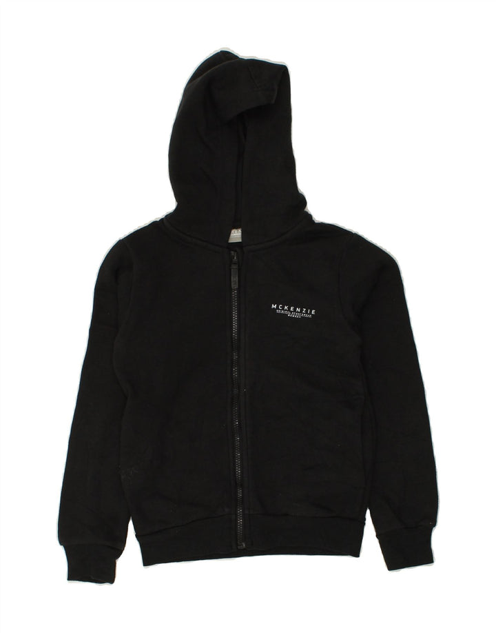 MCKENZIE Boys Graphic Zip Hoodie Sweater 8-9 Years Black Cotton | Vintage Mckenzie | Thrift | Second-Hand Mckenzie | Used Clothing | Messina Hembry 