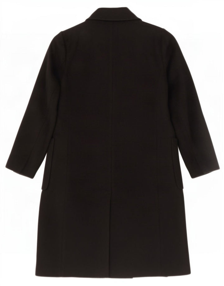 Casaco feminino Marks & Spencer com peito duplo Reino Unido 14 lã preta média