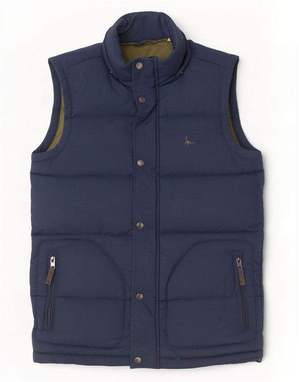 Jack Wills Mens Loose Fit Acolchoado Gilet UK 34 XS Azul Marinho Poliamida