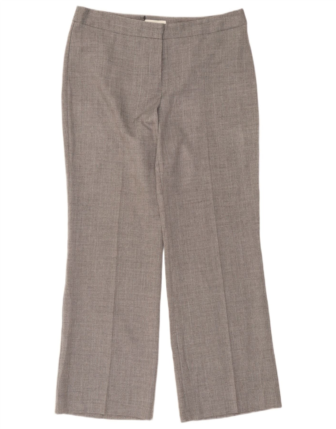 Calça feminina Marks & Spencer Reino Unido 14 médio W32 L28 espinha de peixe cinza