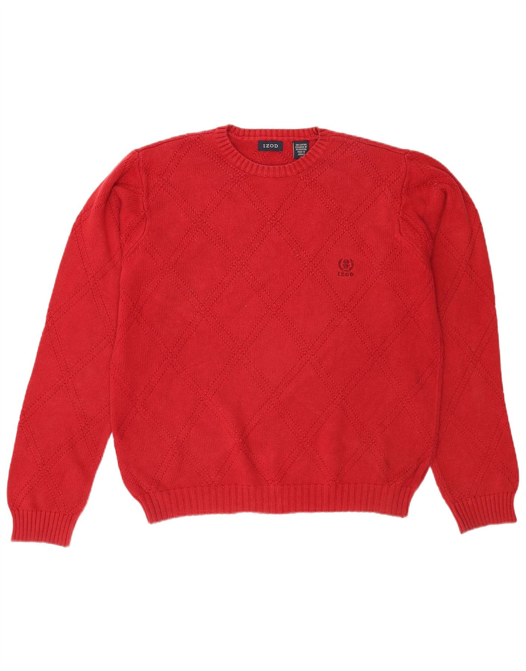 Suéter masculino Izod com gola redonda, pequeno algodão vermelho