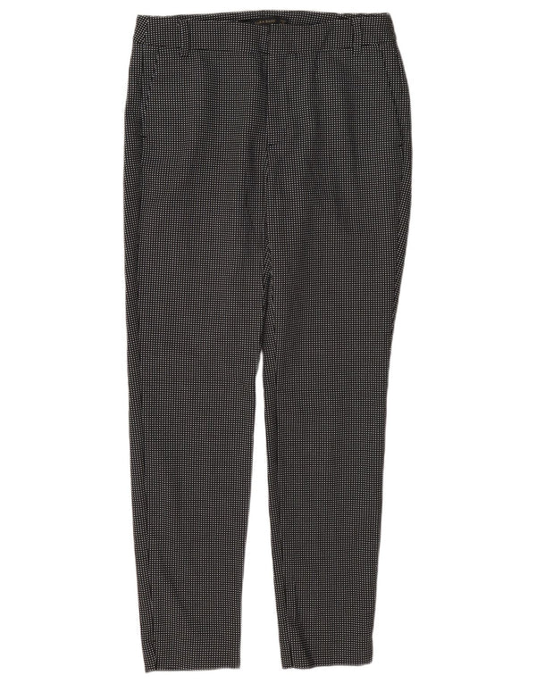Zara Calça Chino Feminina Slim EU 34 2XS W24 L27 Poliéster Manchado Preto