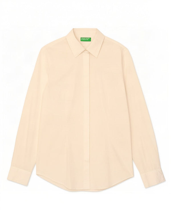 Camisa Benetton Mulher UK 12 Médio Branco