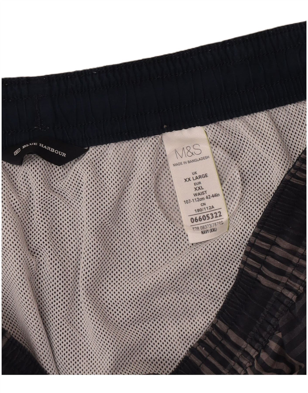 Shorts de natação masculino Cargo Marks & Spencer 2XL algodão xadrez azul marinho