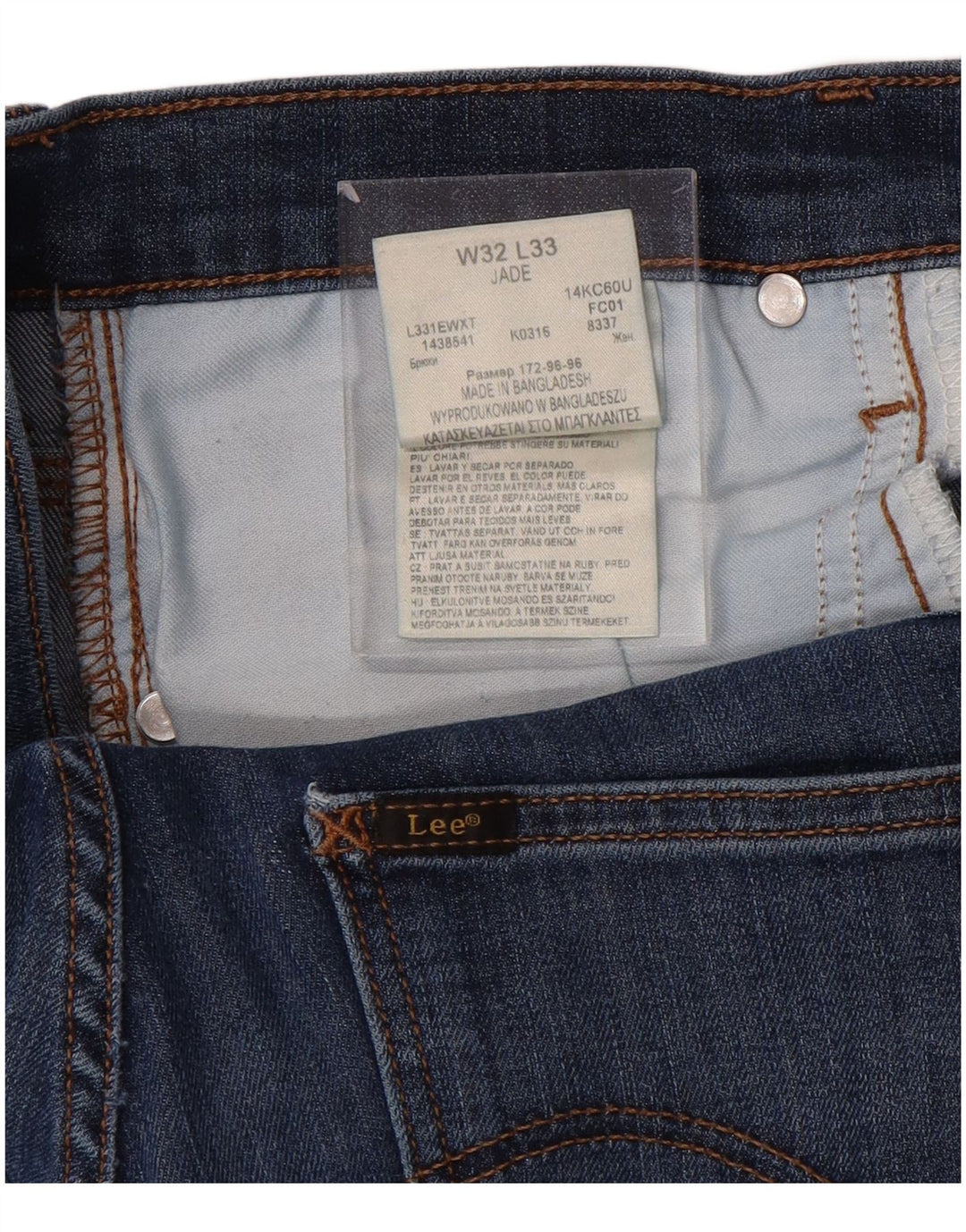 Calça jeans reta feminina LEE Jade W32 L32 algodão azul