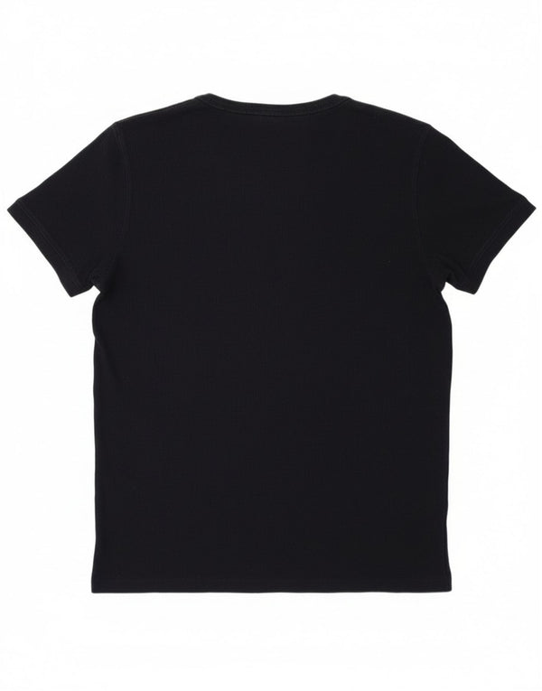 Camiseta feminina Massimo Dutti UK 14 grande algodão azul marinho