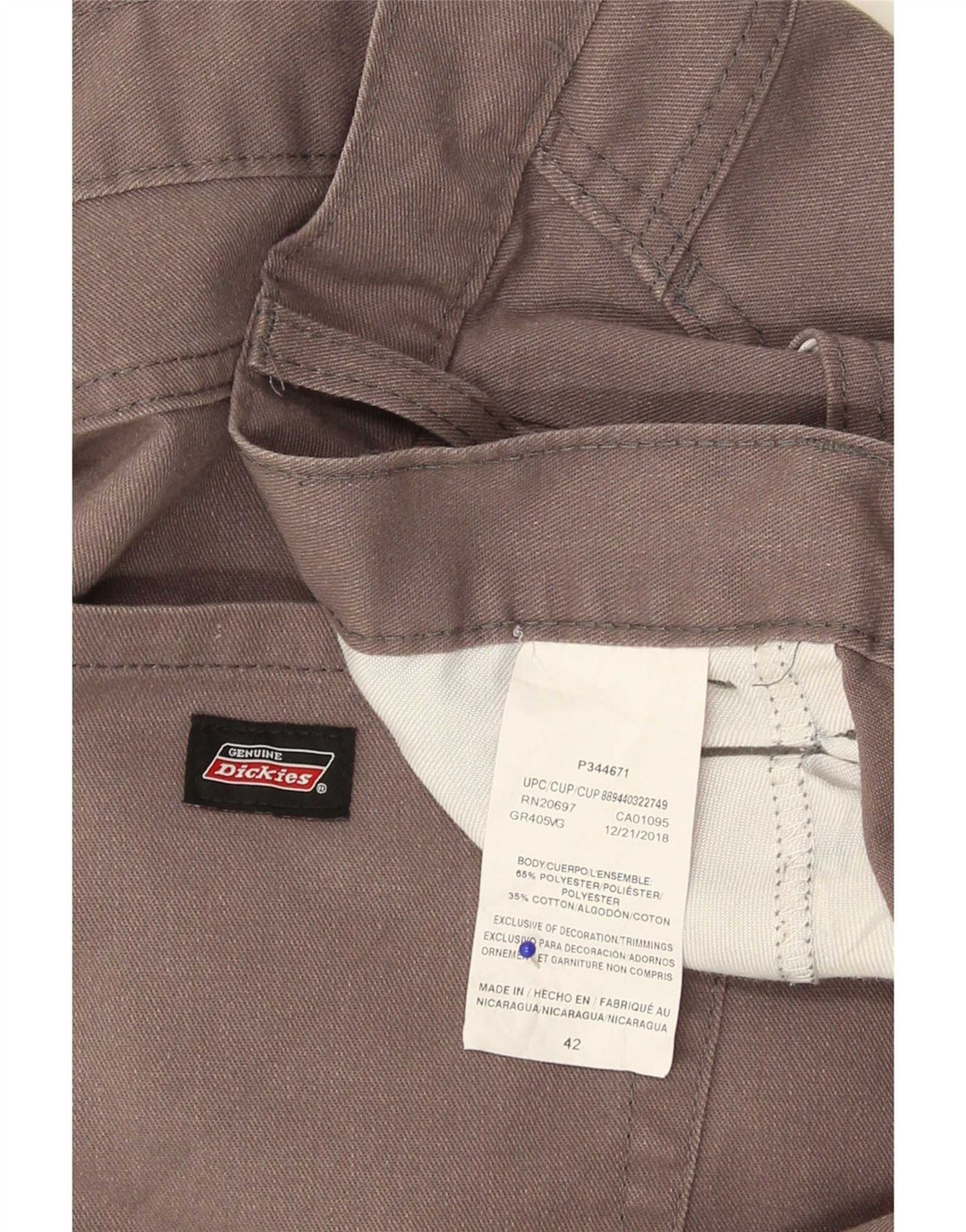 Shorts casuais masculinos Dickies W42 2XL cinza colorblock poliéster
