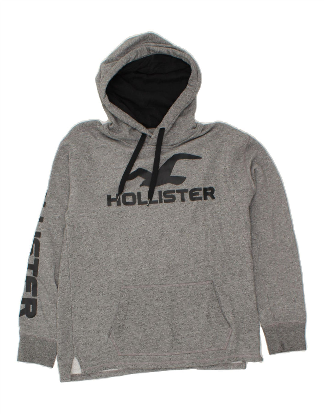 HOLLISTER Mens Graphic Hoodie Jumper Small Grey Cotton Vintage Hollister and Second-Hand Hollister from Messina Hembry 