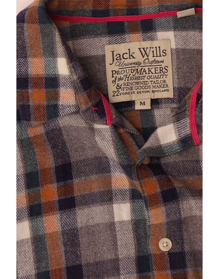 Camisa masculina de flanela Jack Wills, algodão xadrez médio multicolorido